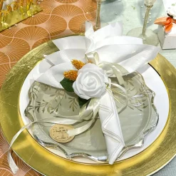 10 ASSIETTES 26CM CLASSIC COLLECTION BLANC OR