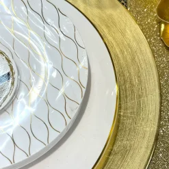 10 ASSIETTES 26CM CLASSIC COLLECTION BLANC OR