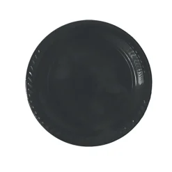20 ASSIETTES 22CM PLASTIQUE RÉUTILISABLE NOIR