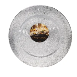 4 ASSIETTES DE PRÉSENTATION GLAMOUR 33CM ARGENT
