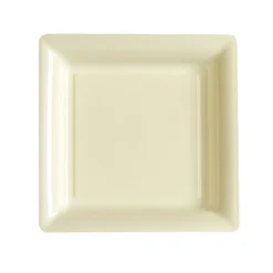 12 ASSIETTES À DESSERT CARRÉES RÉUTILISABLES 18CM IVOIRE