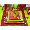 12 ASSIETTES À DESSERT CARRÉES RÉUTILISABLES 18CM ROUGE