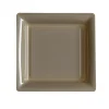 12 ASSIETTES À DESSERT CARRÉES RÉUTILISABLES 18CM TAUPE