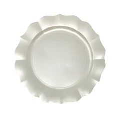 10 ASSIETTES À DESSERT RIGIDE 19CM BLANC PERLÉ