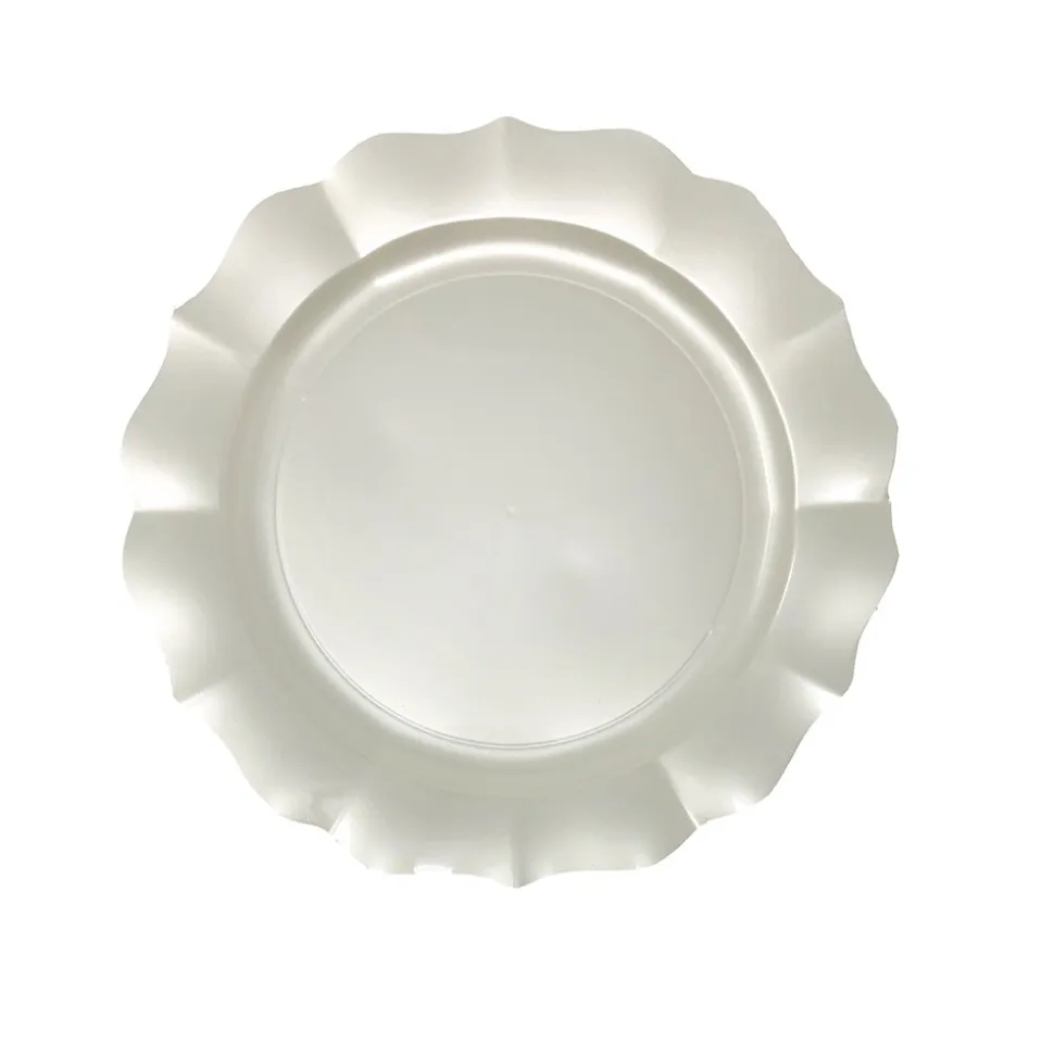 10 ASSIETTES À DESSERT RIGIDE 19CM BLANC PERLÉ