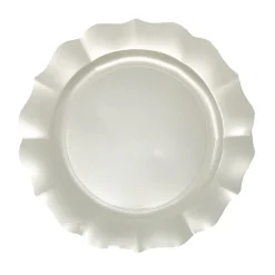 10 ASSIETTES À DINER RÉUTILISABLE 26CM BLANC PERLÉ