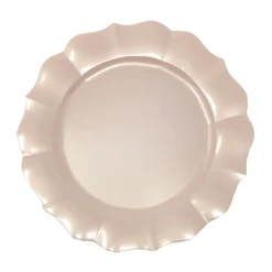10 ASSIETTES À DINER RÉUTILISABLE 26CM ROSE PERLÉ