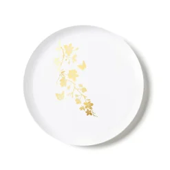20 ASSIETTES EDGE GARDEN BLANCHES ET OR