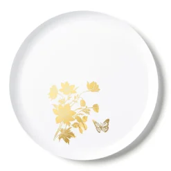20 ASSIETTES EDGE GARDEN BLANCHES ET OR