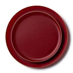 20 ASSIETTES EDGE PRESTIGE CRANBERRIES ET OR