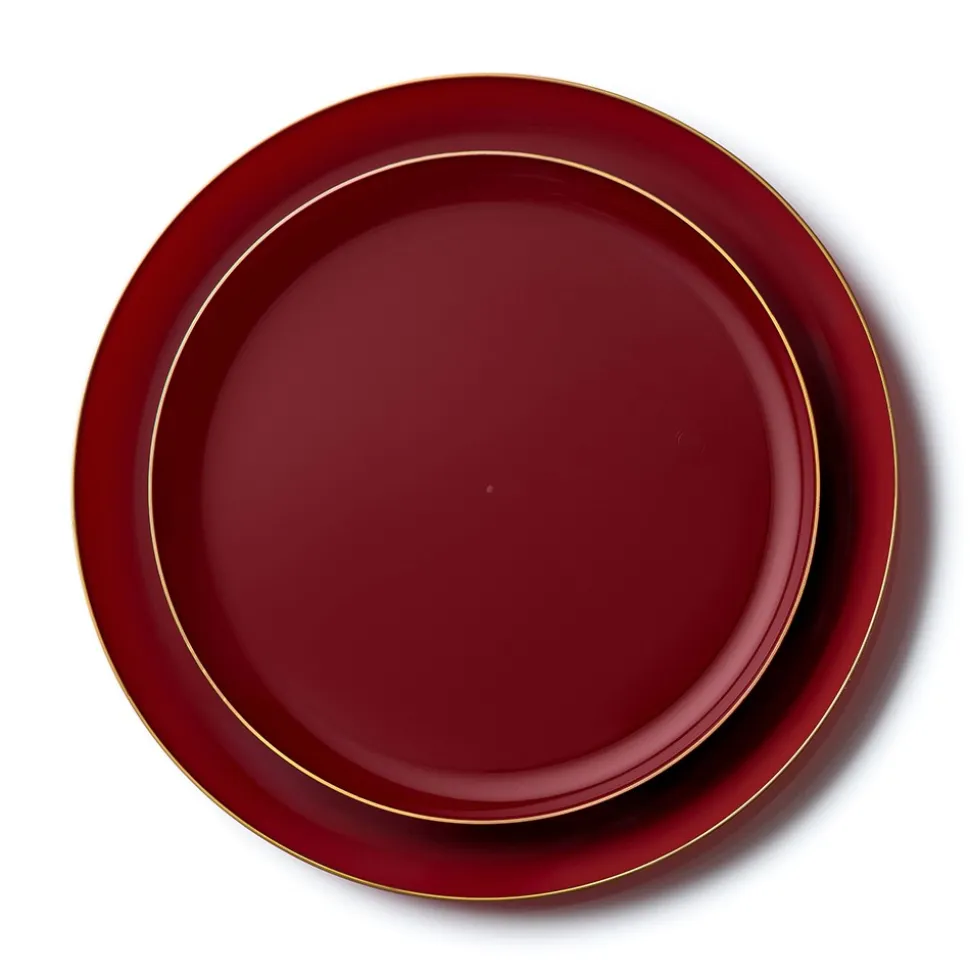 20 ASSIETTES EDGE PRESTIGE CRANBERRIES ET OR