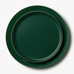 20 ASSIETTES EDGE PRESTIGE VERTES ET OR