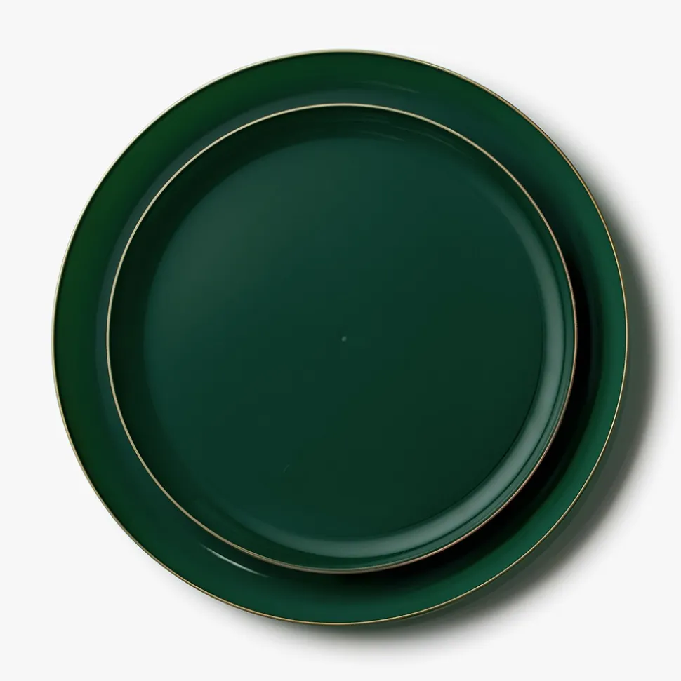 20 ASSIETTES EDGE PRESTIGE VERTES ET OR