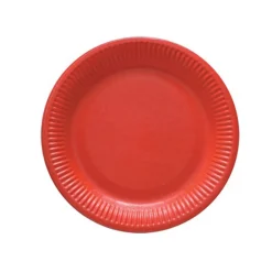 8 ASSIETTES EN CARTON 18CM - ROUGE