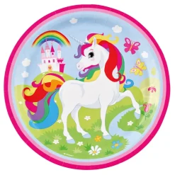 8 ASSIETTES EN CARTON LICORNE 23 CM
