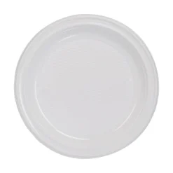 25 ASSIETTES PLASTIQUE RÉUTILISABLE 25CM BLANC