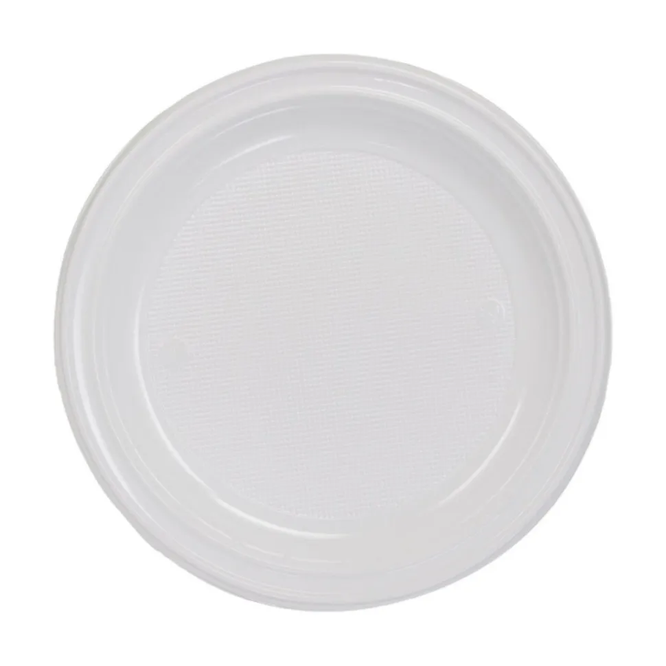 25 ASSIETTES PLASTIQUE RÉUTILISABLE 25CM BLANC