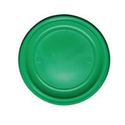 20 ASSIETTES PLASTIQUE RÉUTILISABLE 22CM VERT