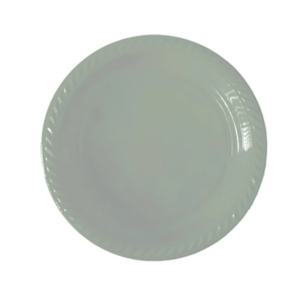 20 ASSIETTES PLASTIQUE RÉUTILISABLE 22CM TAUPE