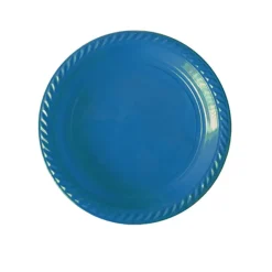 20 ASSIETTES PLASTIQUE RÉUTILISABLE 22CM MARINE