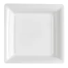 12 ASSIETTES PLATES CARRÉES RÉUTILISABLES 24CM BLANC