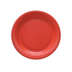 8 ASSIETTES PLATES CARTON ROND 23CM ROUGE