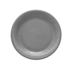 8 ASSIETTES PLATES CARTON ROND 23CM ACIER