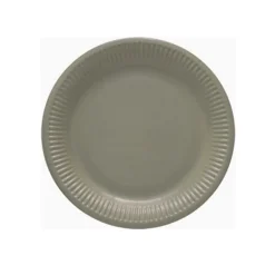 8 ASSIETTES PLATES CARTON ROND 23CM TAUPE