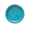 8 ASSIETTES PLATES CARTON ROND 23CM TURQUOISE