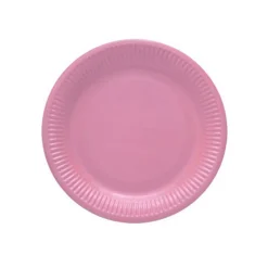 8 ASSIETTES PLATES CARTON ROND 23CM VIEUX ROSE