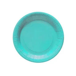 8 ASSIETTES PLATES CARTON ROND 23CM CIEL