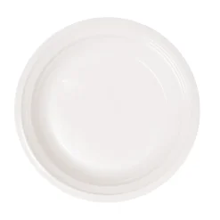100 ASSIETTES RONDES RÉUTILISABLES 20.5CM BLANC