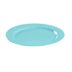 12 ASSIETTES RONDES RÉUTILISABLES 24CM TURQUOISE