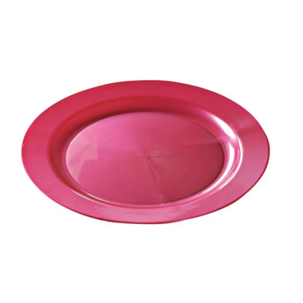 12 ASSIETTES RONDES RÉUTILISABLES 24CM MAGENTA