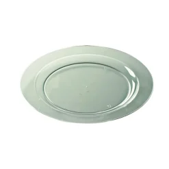 12 ASSIETTES RONDES RÉUTILISABLES 24CM CRISTAL