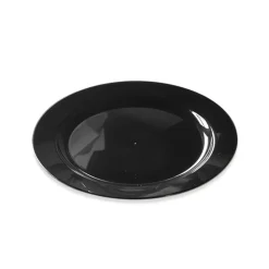 12 ASSIETTES RONDES RÉUTILISABLES 19CM ÉBÈNE