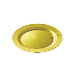 12 ASSIETTES RONDES RÉUTILISABLES 19CM OR