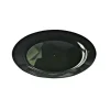 12 ASSIETTES RONDES RÉUTILISABLES 24CM ÉBÈNE