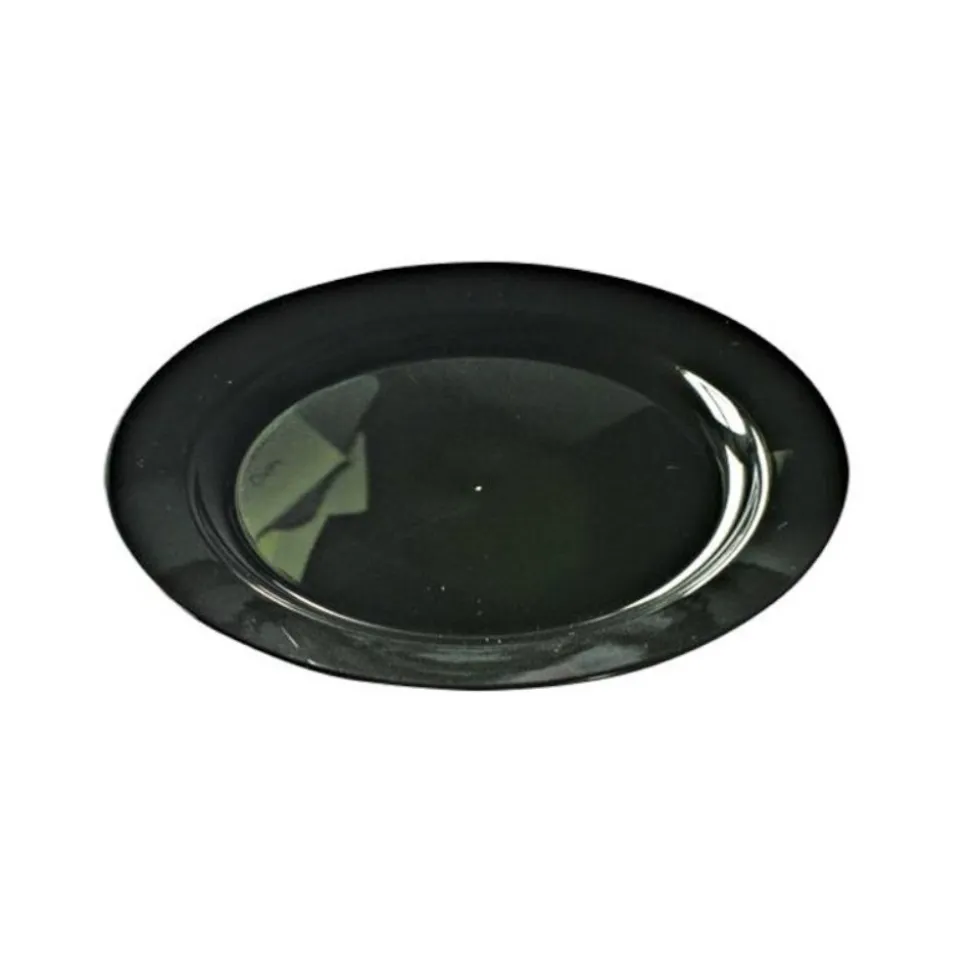 12 ASSIETTES RONDES RÉUTILISABLES 24CM ÉBÈNE