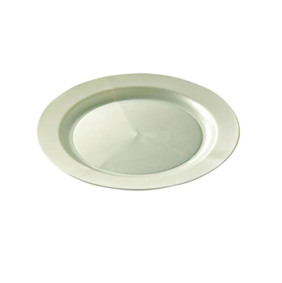 12 ASSIETTES RONDES RÉUTILISABLES 24CM NACRÉ