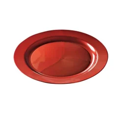 12 ASSIETTES RONDES RÉUTILISABLES 24CM CARMIN
