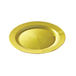 12 ASSIETTES RONDES RÉUTILISABLES 24CM OR
