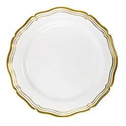 32 ASSIETTES RÉUTILISABLE ARISTOCRATE BLANC OR