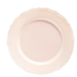 10 ASSIETTES RÉUTILISABLE BAROQUE 26CM VIEUX ROSE