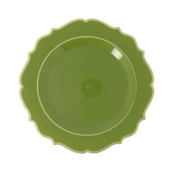 6 ASSIETTES RÉUTILISABLES ACCOLADES 26.5CM OLIVE
