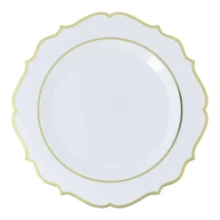 6 ASSIETTES RÉUTILISABLES ACCOLADES 26.5CM BLANC