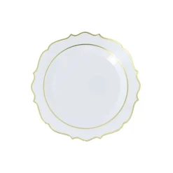 6 ASSIETTES RÉUTILISABLES ACCOLADES 19.5CM BLANC