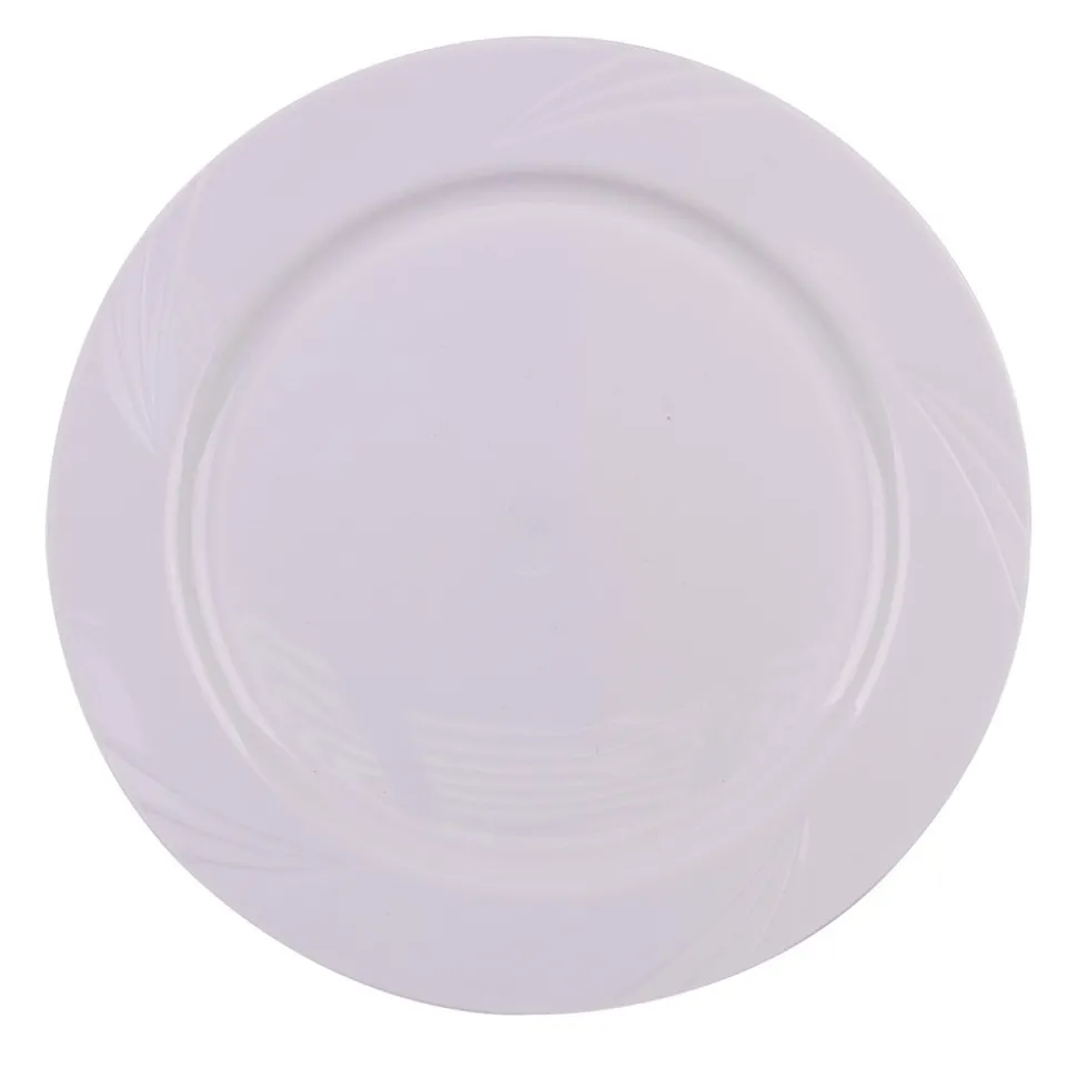 10 ASSIETTES RÉUTILISABLES ET INCASSABLES 18CM BLANC