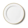 10 ASSIETTES RÉUTILISABLES PERLES DORÉES 26CM