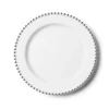 10 ASSIETTES RÉUTILISABLES PERLES ARGENTÉES 26CM